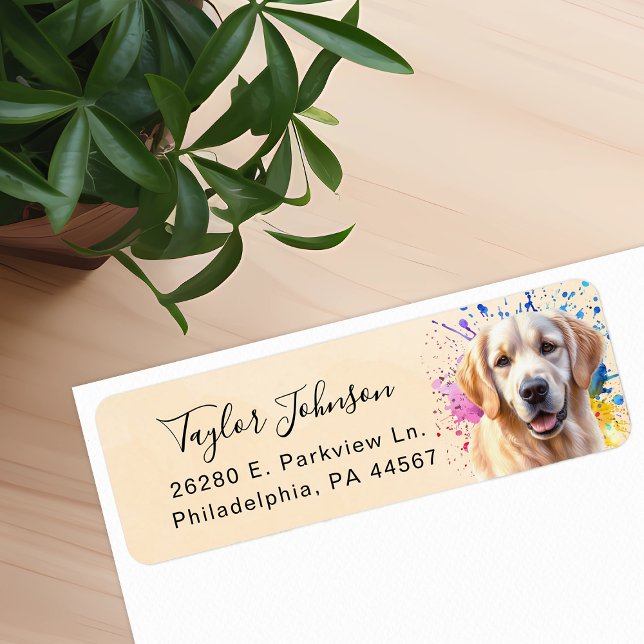 Golden Retriever Dog Return Address Label (Creator Uploaded)
