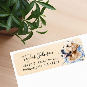 Golden Retriever Dog Return Address Label