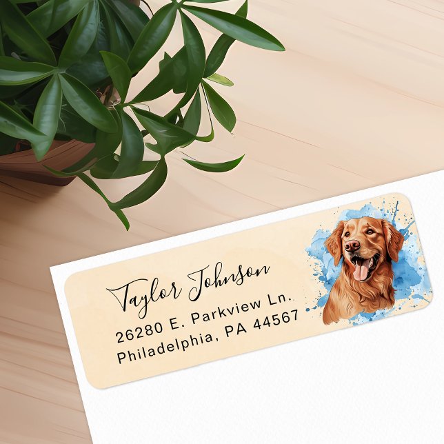 Golden Retriever Dog Return Address Label (Creator Uploaded)