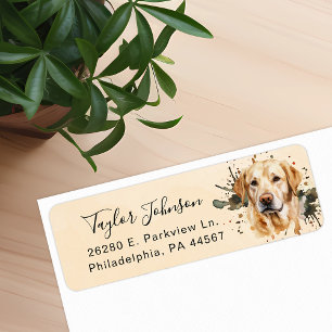 Golden Retriever Dog Return Address Label