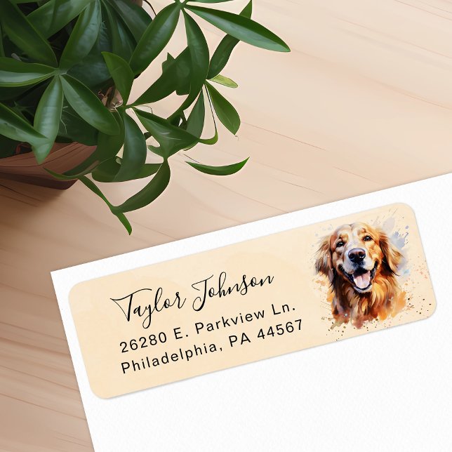Golden Retriever Dog Return Address Label (Creator Uploaded)