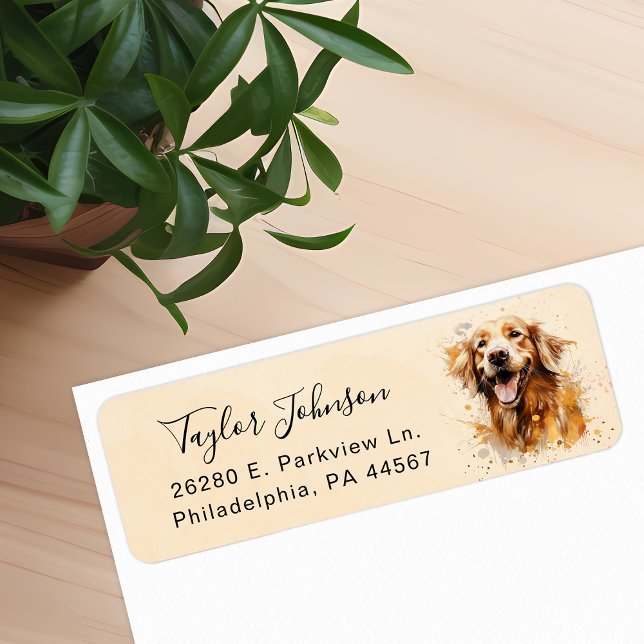 Golden Retriever Dog Return Address Label (Creator Uploaded)
