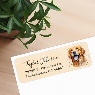 Golden Retriever Dog Return Address Label