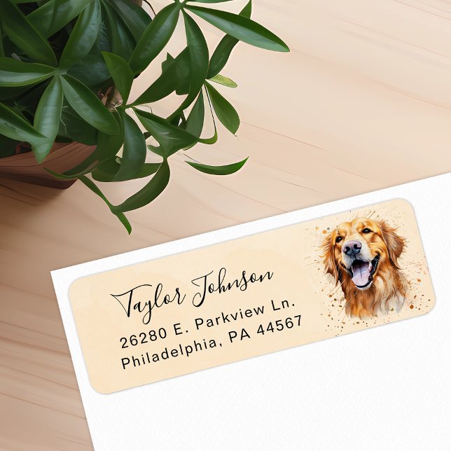 Golden Retriever Dog Return Address Label (Creator Uploaded)