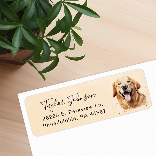 Golden Retriever Dog Return Address Label (Creator Uploaded)