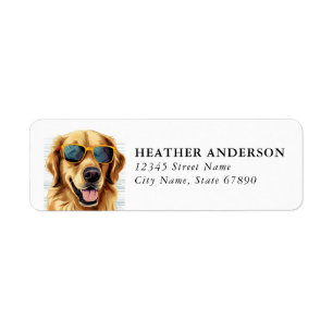 Golden Retriever Dog Return Address Labels
