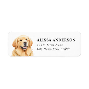 Golden Retriever Dog Return Address Labels