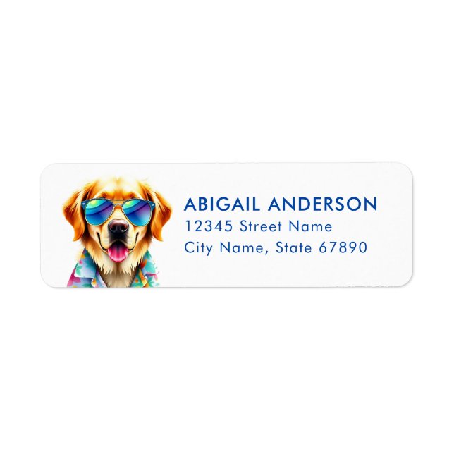 Golden Retriever Dog Return Address Labels (Front)