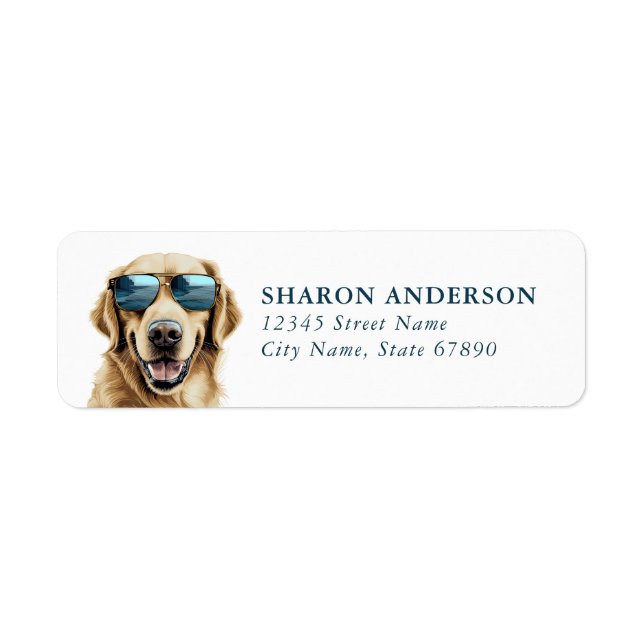 Golden Retriever Dog Return Address Labels (Front)