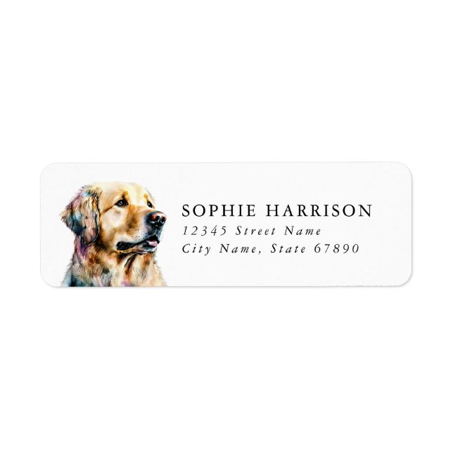 Golden Retriever Dog Return Address Labels (Front)