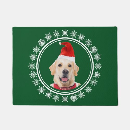 Golden Retriever Dog Santa Christmas Welcome Doormat