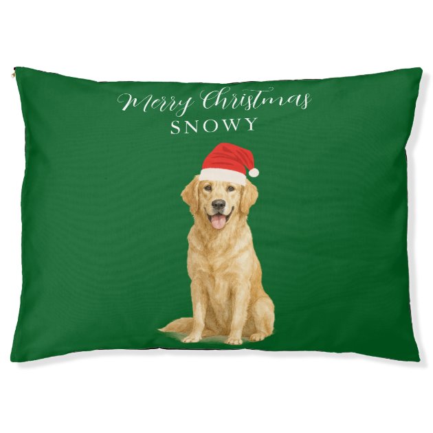 Golden Retriever Dog Santa Hat Christmas Pet Bed