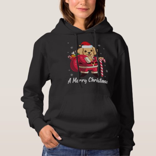 Golden Retriever Dog Santa Presents Snow A Merry C Hoodie