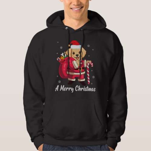 Golden Retriever Dog Santa Presents Snow A Merry C Hoodie