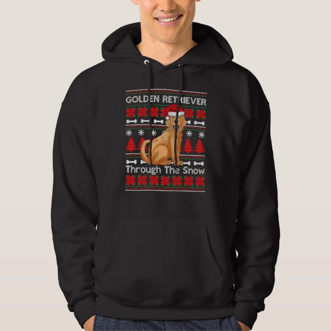 Golden Retriever Dog Santa Ugly  Hoodie (Front)