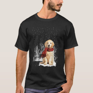 Golden Retriever Dog Scarf Christmas Tree Xmas Sno T-Shirt
