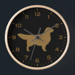 Golden Retriever Dog Silhouette Clock<br><div class="desc">A fun wall clock for the home or office. Makes an original gift for Golden Retriever lovers. Check out Jenn’s Doodle World for even more decorative clocks and dog breed themed home decor.</div>