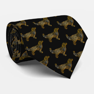 Golden Retriever Dog Silhouette Halloween Black Neck Tie