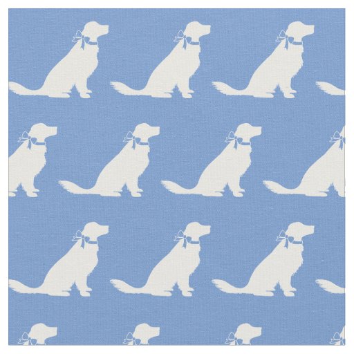 Golden Retriever Dog Silhouette Pet Light Blue Fabric