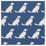 Golden Retriever Dog Silhouette Pet Navy Blue Fabric