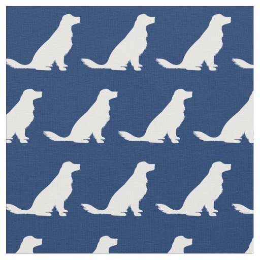 Golden Retriever Dog Silhouette Pet Navy Blue Fabric