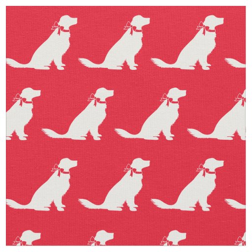 Golden Retriever Dog Silhouette Pet Red Fabric