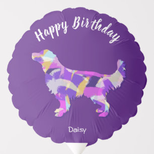 Golden Retriever Dog Silhouette PPY&B Birthday Balloon