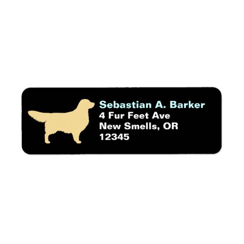 Golden Retriever Dog Silhouette Return Address Label