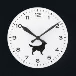 Golden Retriever Dog Silhouette Round Clock<br><div class="desc">A fun wall clock for the home or office. Makes an original gift for Golden Retriever lovers. Check out Jenn’s Doodle World for even more decorative clocks and dog breed themed home decor.</div>