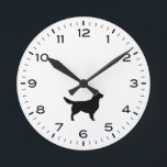 Golden Retriever Dog Silhouette Round Clock<br><div class="desc">A fun wall clock for the home or office. Makes an original gift for Golden Retriever lovers. Check out Jenn’s Doodle World for even more decorative clocks and dog breed themed home decor.</div>