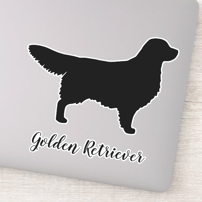 Golden Retriever Dog Silhouette Vinyl Sticker