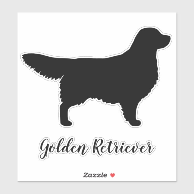 Golden Retriever Dog Silhouette Vinyl Sticker (Sheet)