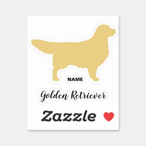 Golden Retriever Dog Silhouette Vinyl Sticker