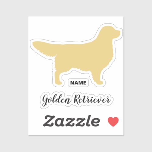 Golden Retriever Dog Silhouette Vinyl Sticker