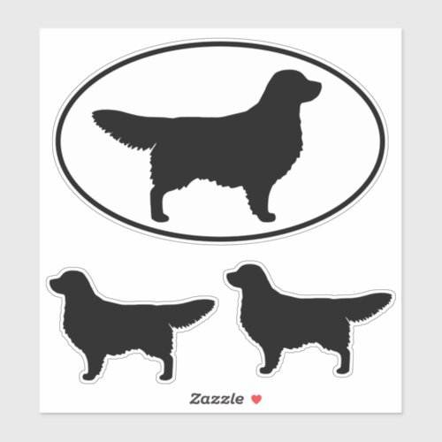 Golden Retriever Dog Silhouettes Vinyl Sticker Set