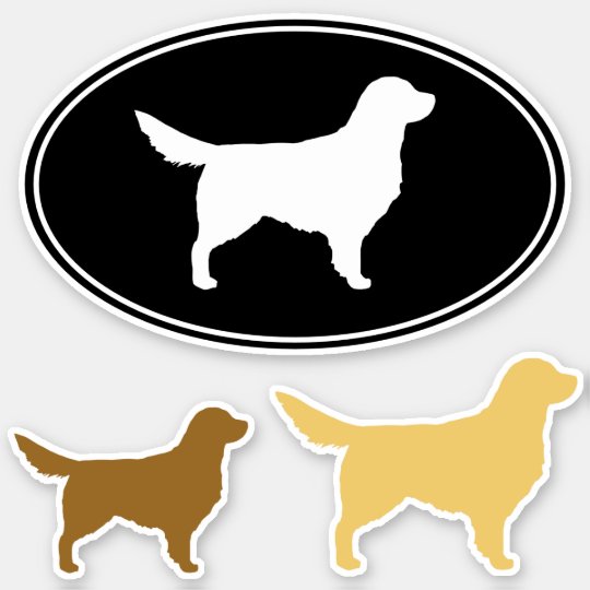 Golden Retriever Dog Silhouettes Vinyl Sticker Set