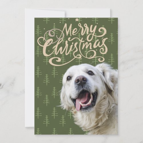 Golden Retriever Dog Smiling Merry Christmas Holiday Card