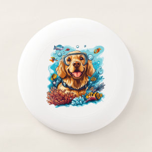 Golden Retriever Dog Snorkeling Coral Reef Wham-O Frisbee