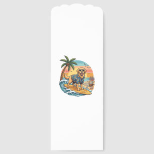 Golden Retriever Dog Surfing Surfboard Sunset Palm Bookmarks