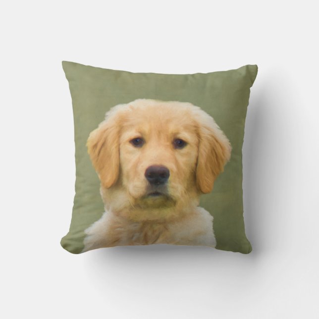 Golden Retriever Dog Throw Pillow (Front)