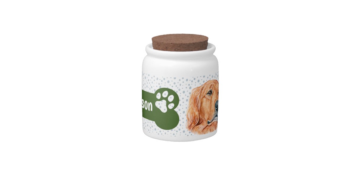 Golden Retriever Dog Treat Jar Zazzle