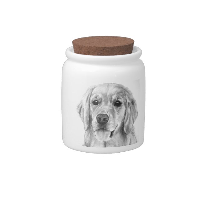 Golden Retriever Dog Treats Jar (Right)