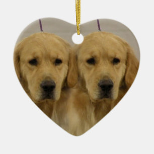 Golden Retriever Dog Twins Ornament
