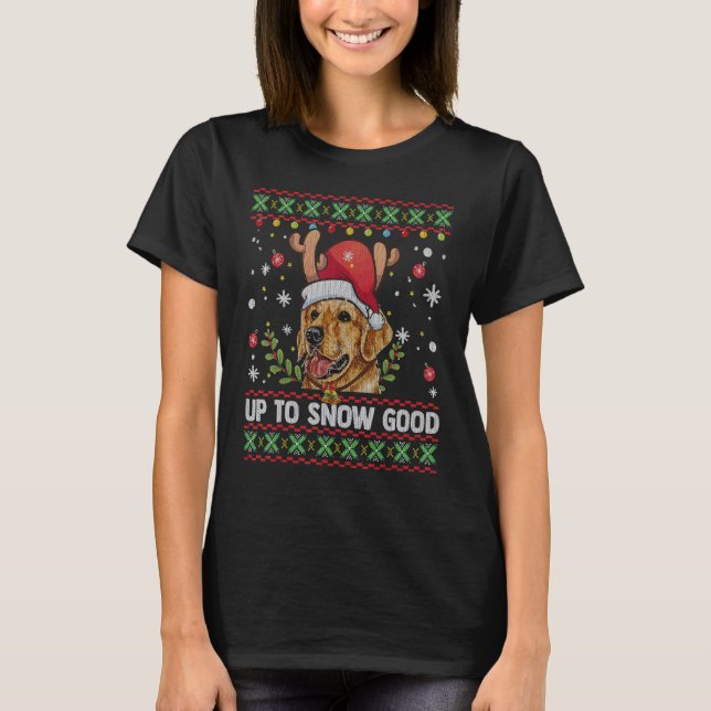 Golden Retriever Dog Ugly Christmas Sweater (Front)