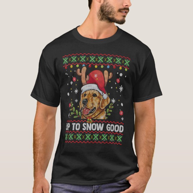 Golden Retriever Dog Ugly Christmas Sweater (Front)