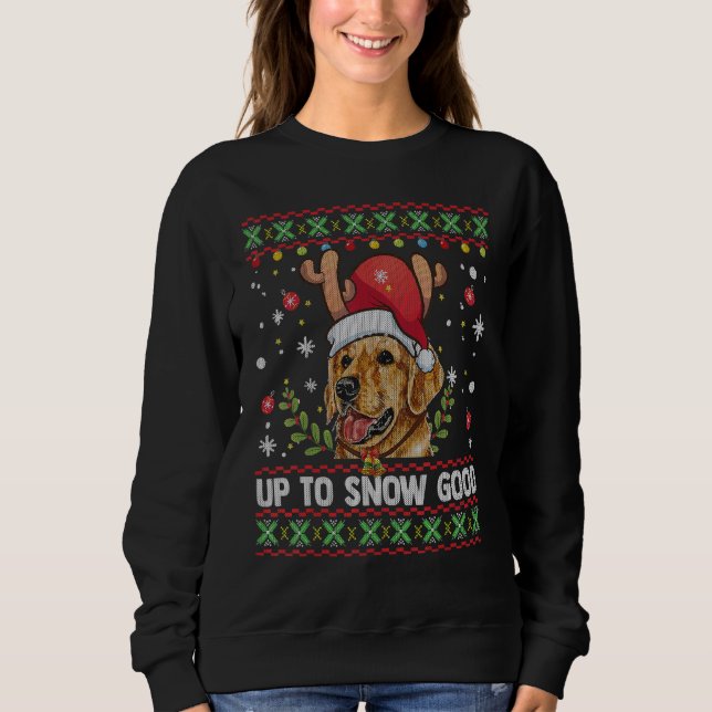 Golden Retriever Dog Ugly Christmas Sweater (Front)