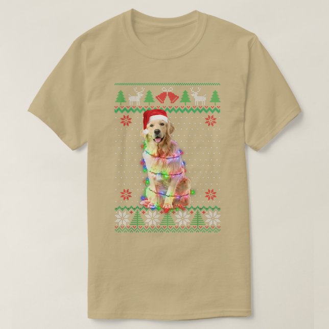 Golden Retriever Dog Ugly Sweater Christmas Puppy  (Design Front)