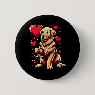 Golden Retriever Dog Valentine's Day Dog Owner Val Button