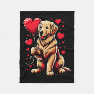 Golden Retriever Dog Valentine's Day Dog Owner Val Fleece Blanket