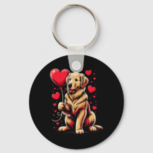 Golden Retriever Dog Valentine's Day Dog Owner Val Keychain